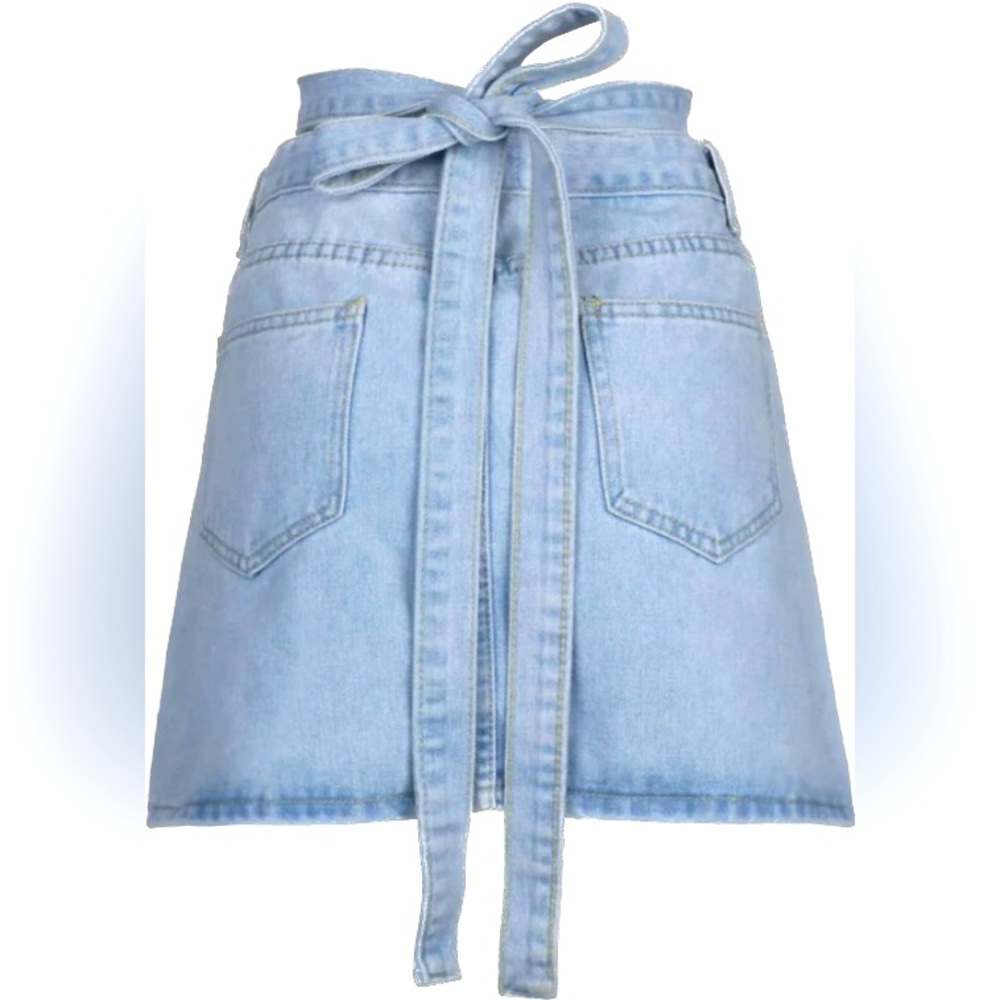 Lace-Up Belt Denim Skirt Size Medium
